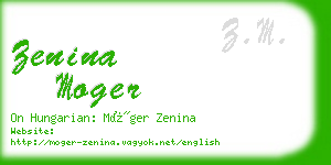 zenina moger business card